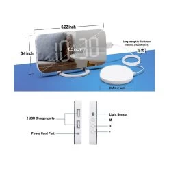 Led Vibration Alarm Clock Multifunctional Dual Usb Charging Mute Bedside Luminous Automatically Adj