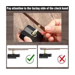 4pcs Clock Movement Mechanism With Hooks And 4 Walnut Different Hands Clock Repair Parts Replacemen