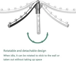 Foldable Wall Hanger, Folding Wall Hanger For Clothes, 180 Rotation Clothes Rack Stainless Steel Folding Clothes Hanger Holder Hanging Coat Hook Stora