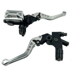 Motorcycle Clutch Brake Handle Lever Perch Left And Right Set Universal Fit Clutch Levers Motor Accessories Silver