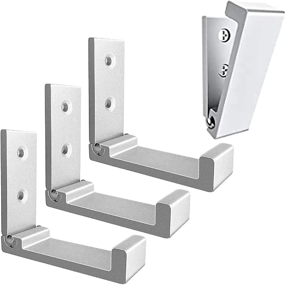 Set Of 4 Folding Wall Coat Hooks - Invisible Coat Hooks, Aluminum Wall Coat Hooks, Aluminum Wall Coat Hooks, 90 Folding Coat Hooks - Silver,2024 Ping - Image 2