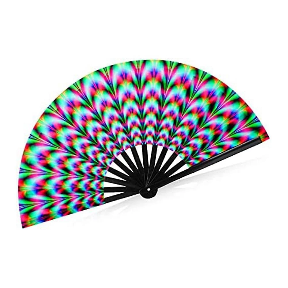 Women Raves Fold Hand Fan Fluorescence Glow Party Club Prom Disco Freaky Pub Decorative Folding Fan - Image 4
