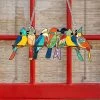 Multicolor Stained Birds Window Hangings Ornament,acrylic Suncatcher Birds On A Wire Window Panel 2