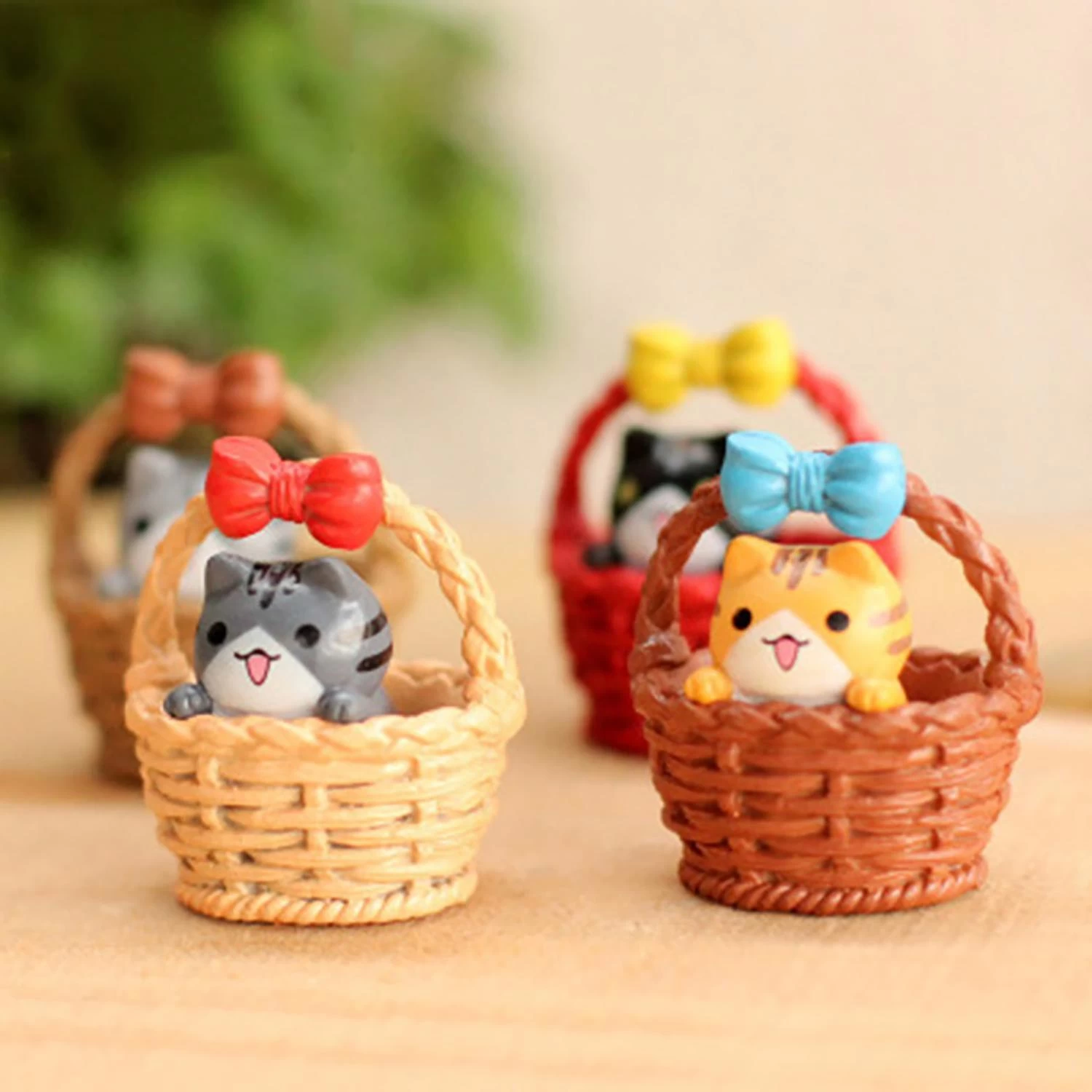 3 X 4Pcs/Set Kitten Ornament DIY Material Exquisite Workmanship Cat Basket Cat Kitty Adopt Gift Box - Image 3