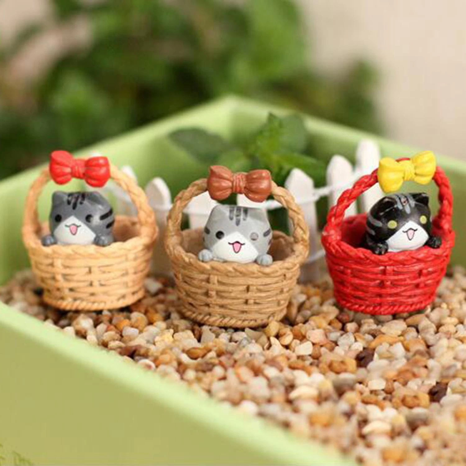 3 X 4Pcs/Set Kitten Ornament DIY Material Exquisite Workmanship Cat Basket Cat Kitty Adopt Gift Box - Image 4