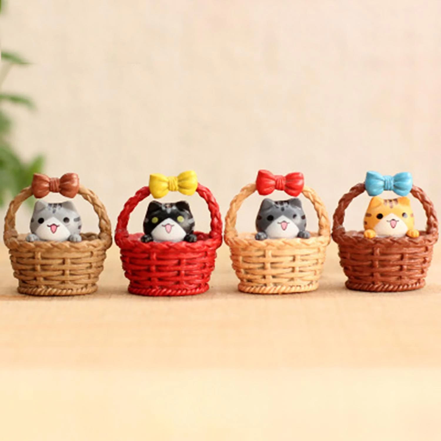 3 X 4Pcs/Set Kitten Ornament DIY Material Exquisite Workmanship Cat Basket Cat Kitty Adopt Gift Box - Image 5