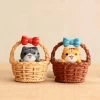 3 X 4Pcs/Set Kitten Ornament DIY Material Exquisite Workmanship Cat Basket Cat Kitty Adopt Gift Box