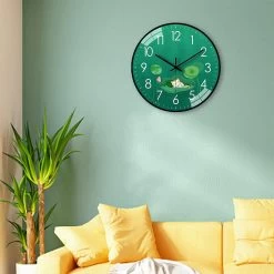 Luxurious Analog Wall Clock Silent Sweep Movement Round Clock With Animal Pattern For Home Office Kitchen Clock 1093