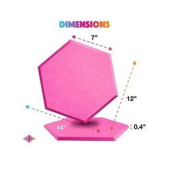 12 Pack Of Hexagonal Acoustic Panels, 14 X 12 X 0.4inch High Density Acoustic Panels Soundproof Ins