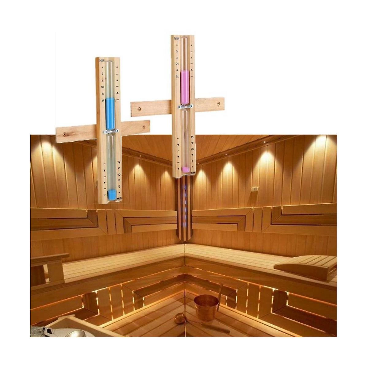 Wall-mounted Hourglass Wooden Hourglass Sand Timer 15 Minutes Pink Sand - Image 3