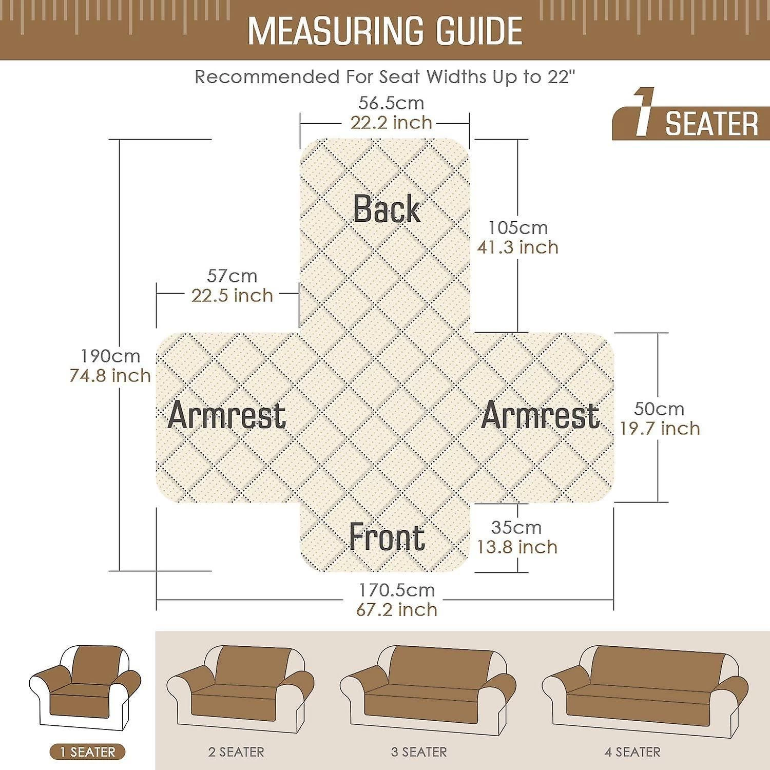 Sofa Cover Couch Covers Waterproof Couch Throws With Elastic Straps Non-Slip Foam For Living Room Do - Image 2