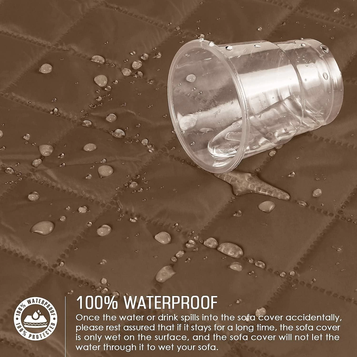 Sofa Cover Couch Covers Waterproof Couch Throws With Elastic Straps Non-Slip Foam For Living Room Do - Image 3