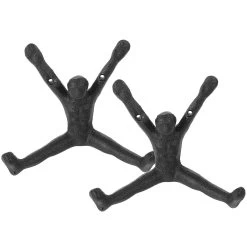 2pcs Cast Iron Hooks Heavy Duty Coat Hooks Wall Mounted Door Hooks Coat Hangers 16.00X13.00X8.00CM