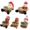 Santa Claus Decoration Christmas Candy Holder Party Storage Gift Basket Small Size Deer