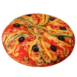 Pizza Shaped Pillow Funny 3d Round Food Plush Stuffed Pillow Novelty Throw Cushion Stuffed Animal T