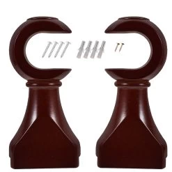 2pcs Curtain Rod Support Rack Wood Curtain Rod Bracket Curtain Drapery Rod Bracket