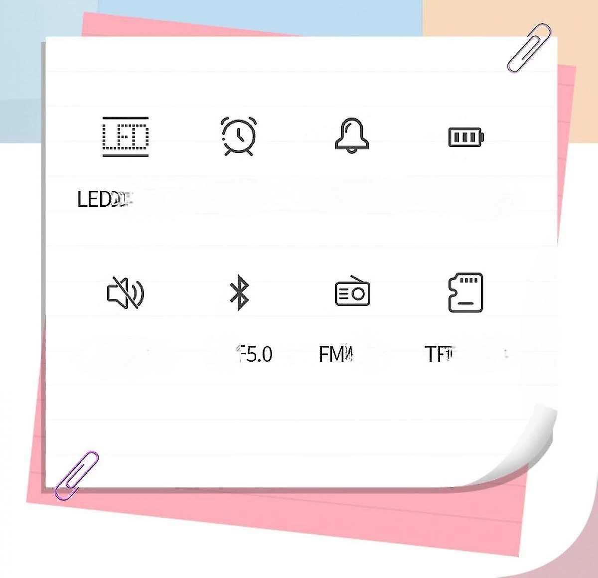 Wake Up Light Alarm Clock With Bluetooth Speaker , Kids Night Light Alarm Clock, 3 Level Brightness & Colorful Light, Digital Alarm Clock For Kids, Te