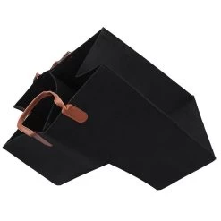 Stair Basket With Leather Handles Internal Support For 16 Inch Carpeted Stairs Organizer Felt Colla