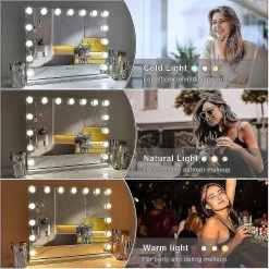 Led Mirror Usb Makeup Lights Lighted 10 Bulbs 3 Lighting Modes Tabletop Wall Mounted Cosmetic Mirror (only Bulbs Lights) High Quality