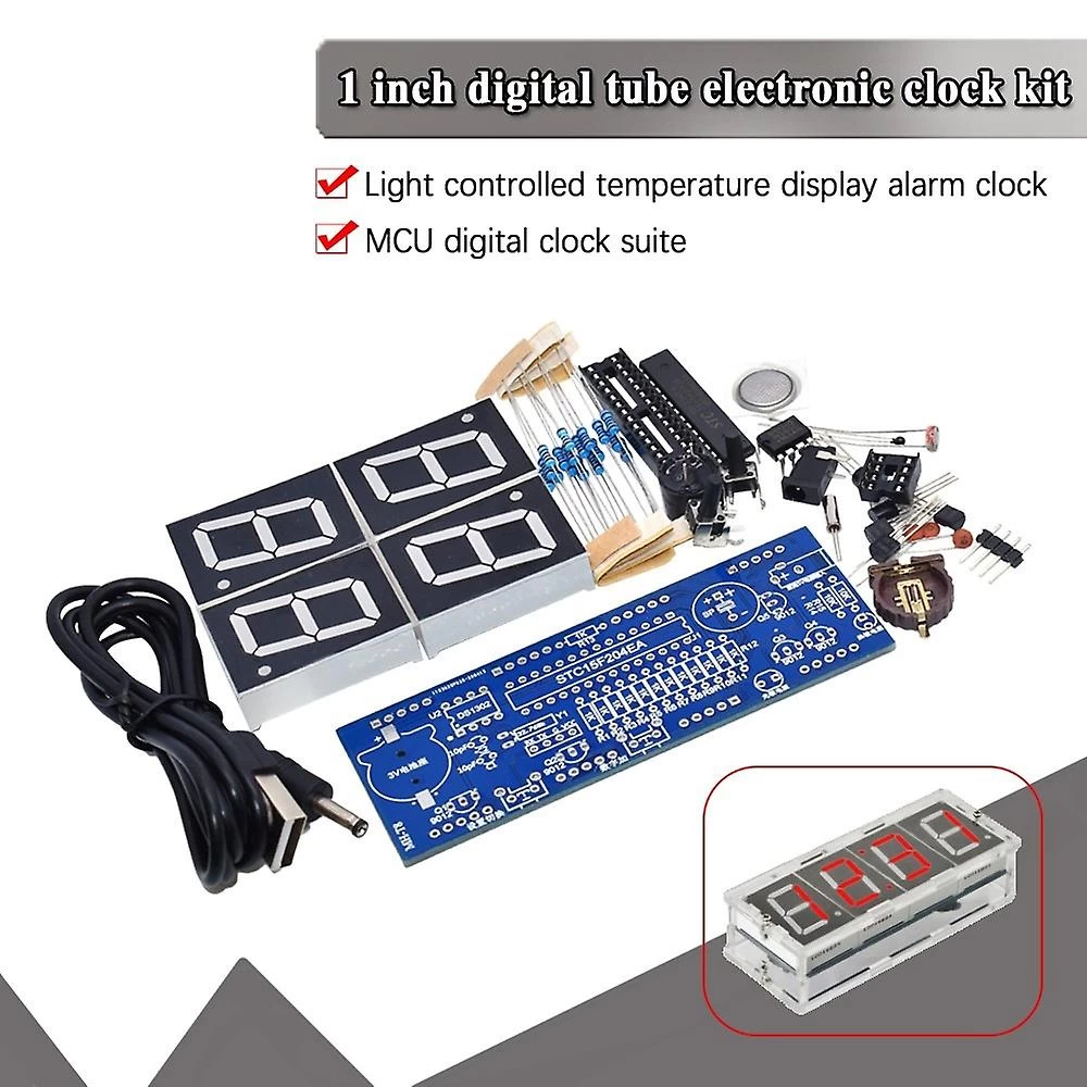 1 Inch Electronic Kit Digital Clock Set Microcontroller Red Tube Led Display Time - Image 3