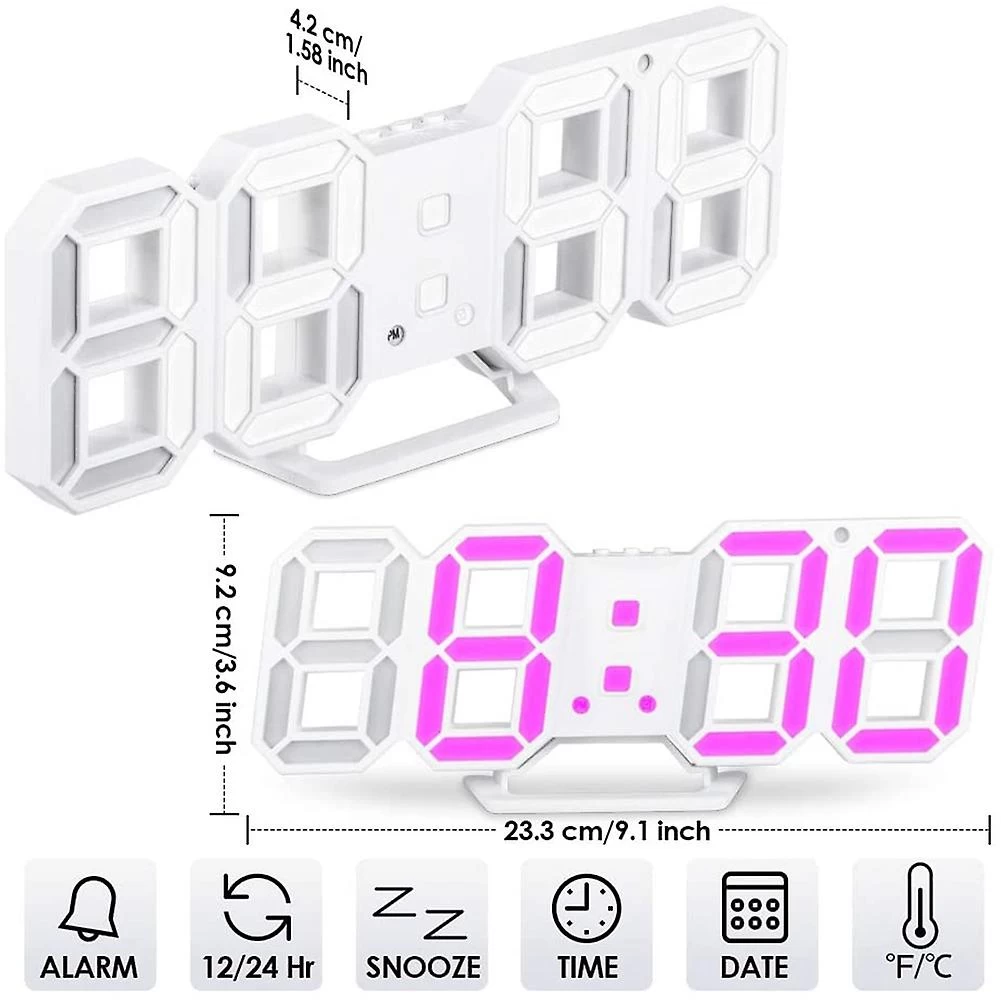 Digital Alarm Clock,wall Led Number Time Alarm Clocks ,led Electronic Clock ,night Light Clock For