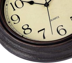 Silent No Tick Round Retro Quartz Clock Wall Clock (12 Inches)