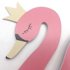 Pink Girl Heart Children's Room Living Room Silent Clock 3d Cartoon Personality Fashion Pink Swan W