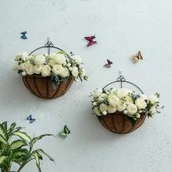 Parts Hanging Basket Planter Basket Hanging Baskets For Plants, Outdoor Hanging Planters, Hanging Basket For Decorations Garden Wall Flower Pot Outdoo
