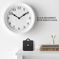 Quartz Clock Movement Mechanism Diy Repair Parts + White Hands