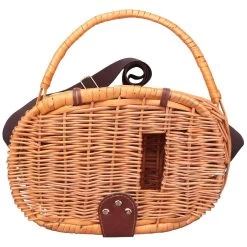 Wicker Basket Fishing Creel Trout Perch Cage Tackle Fisherman Box Outdoor Classical Willow Trout Fishing Creel Basket-yezi