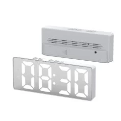 Digital Alarm Clock, Alarm Clock For Bedroomk, Electronic Desk Clock With Temperature Display, Sound Control, 12/24 Hours Display