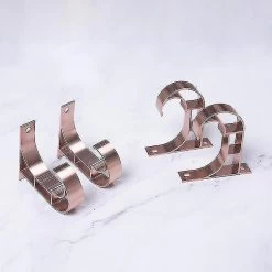 2pcs Aluminium Alloy Curtain Rod Pole Wall Brackets Hook Holder Single Rod For Bedroom Living Room (white)