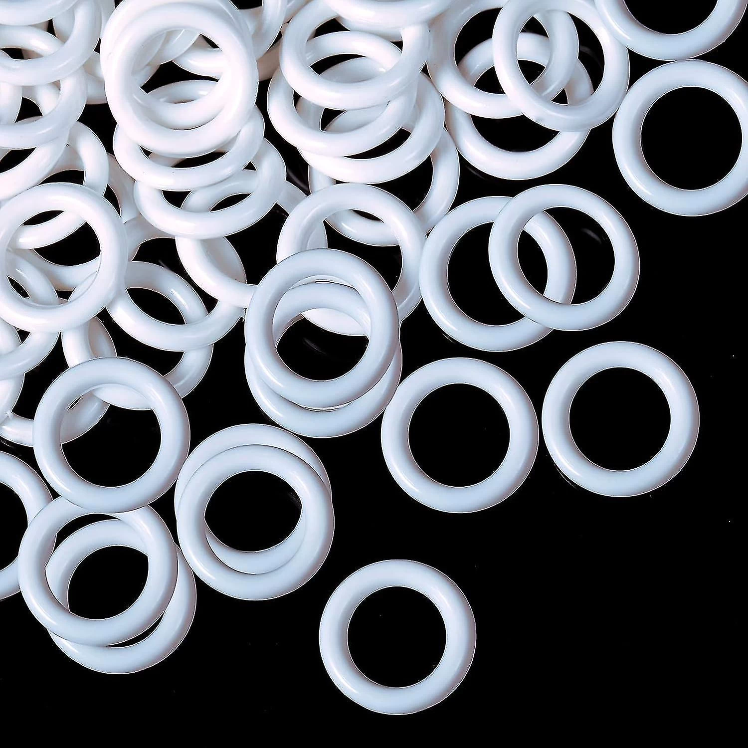 100 Pieces Roman Blind Curtain Rings, O-Rings Plastic Rings For Roman Shades (White, 13 Mm) White