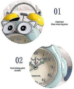 Kids Alarm Clock Owl With Night Light Silent Non-ticking Bedside Alarm Clock Loud Bell Analog Alarm Clock Battery Operated Kids Alarm Clock