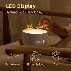 TWYGV JUSTUP Cute Cat Alarm Clock For KidsAlarm Clock For Bedroom Decor Clock For GirlsAlarm Clock --- Pink