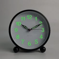 2024 New Silent Alarm Clock - Non Ticking Analog Alarm Clocks With Warm Light - Minimalistic Round
