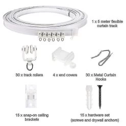 1-5 Meters Bendable Ceiling Curved Curtain Track Flexible Ceiling Curtain 1m