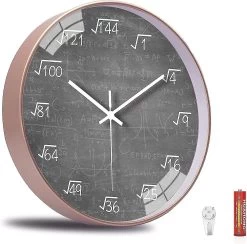 Baicccf 12 Inch Math Wall Clock Silent Non Ticking Movement Quality Quartz Wall Clock For Home/kitchen/office/classroom/school/living Room Wall Decora