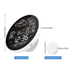Tuya Wifi Smart Weather Station With Clock Indoor And Outdoor Temperature & Humidity Meter Multifunctional Large Color Screen Weather Clock Temp. & Hu