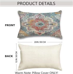 Set Of 2 Teal Blue Mandala Throw PillowLinen Decorative Throw Pillow Case Cover Pillowcases For Home Decor SofaBed Couch Car#29 T3518 16x16in 40x40cm