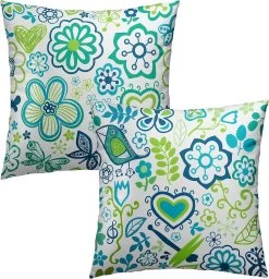 Throw Pillow Cover Pack Of 2 Spring Turquoise Geometry Pillow Case Square Cotton Teal Green Eucalyptus Pillowcase For Party Bed Sofa Home T4610 16x16in 40x40cm