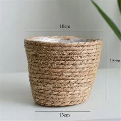 Flower Pots Cover Storage Basket Plant Woven Basket Planter Straw Flower Pot For Home Decorations A