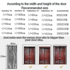 Strong Magnetic Door Curtain Anti-mosquito And Insect-proof Automatic Closing Invisible Gauze Mosquito Nets 90X210cm White