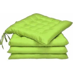 Chair Cushion - Set Of 4 - Comfortable And Thick Outdoor Cushion - Ideal For Indoors And Outdoors - 40x40x5 Cm - Apple Green Tw