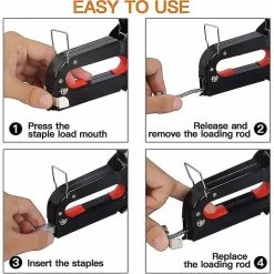 2--1 Steel Stapler, DIY Home Furniture Set, Fixing Fabric To Walls, Plywood With Adjustable Pressure Setting For Hobby Projects -