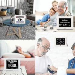 2024 Dementia Clock Alzheimers Clock & Large Digital Calendar Clock For Seniors,clock With Day And Date F