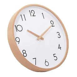 Silent Sweep Solid Wood Literary Clock, Simple Design, Nordic Wooden Clock, Wooden Wall Clock