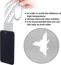 2M X 5CM(Black) Mosquito Netting Repair Kit Adhesive Mosquito Netting Tape 2Pcs Patch Fiberglass Adhesive Repair Tape Window Repair Mosquito Netting