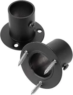 Set Of 4 Stainless Steel Curtain Rod Brackets For Curtain Rod (black)