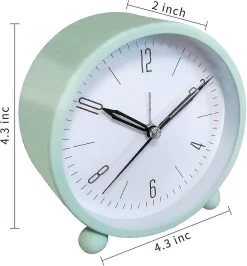 4 Inch Analog Alarm Clock, Super Silent Non Ticking Battery Operated Loud Alarm Clock, Easy Set And Night Light Function, Bedroom Bedside Desk Office
